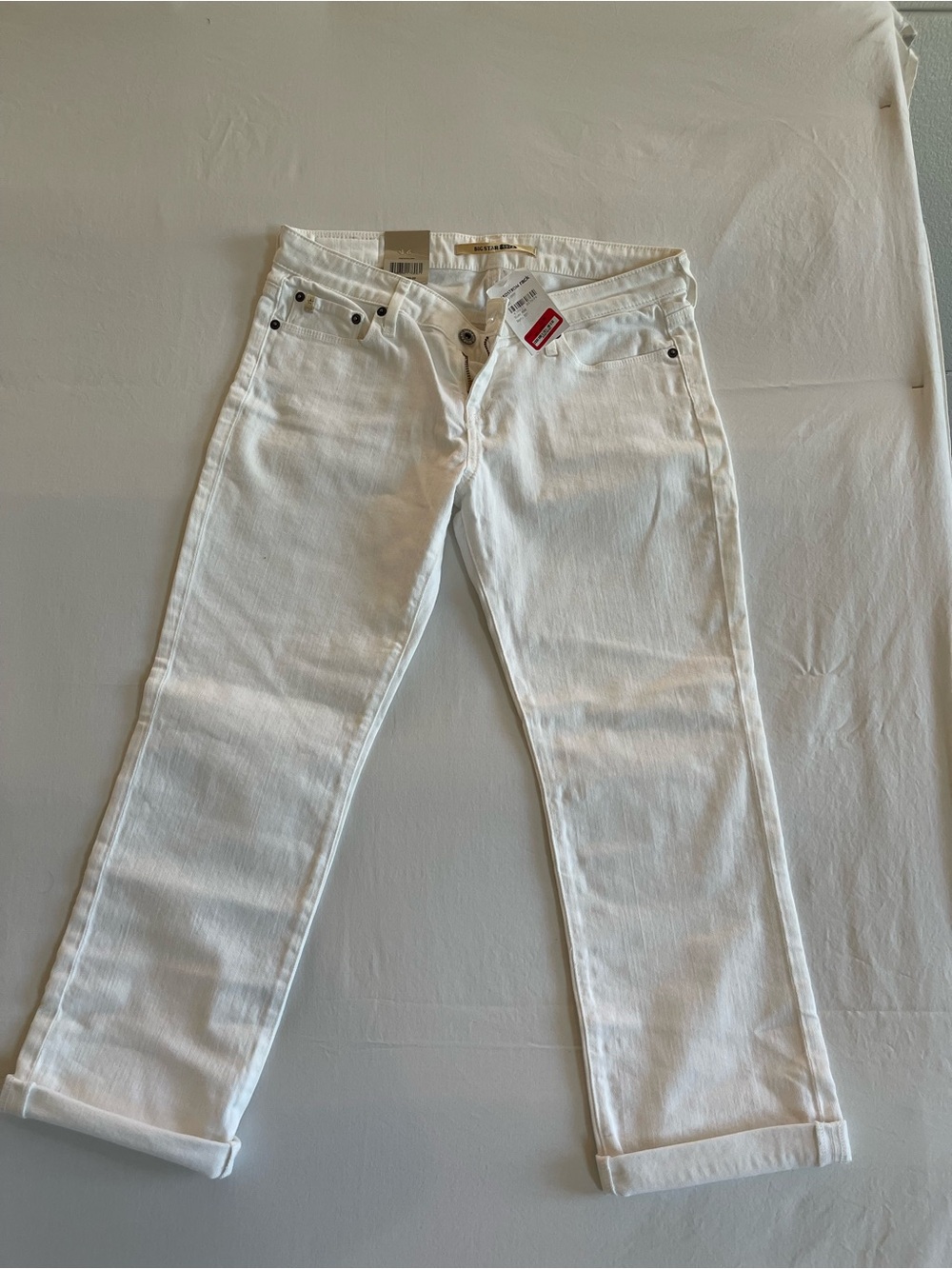 Big Star White Cropped Ankle Jeans